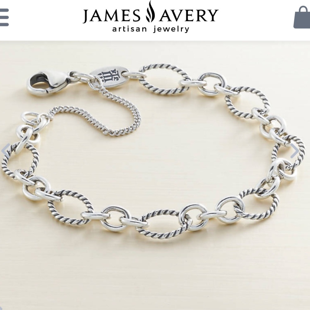James Avery Oval Twist Charm Bracelet